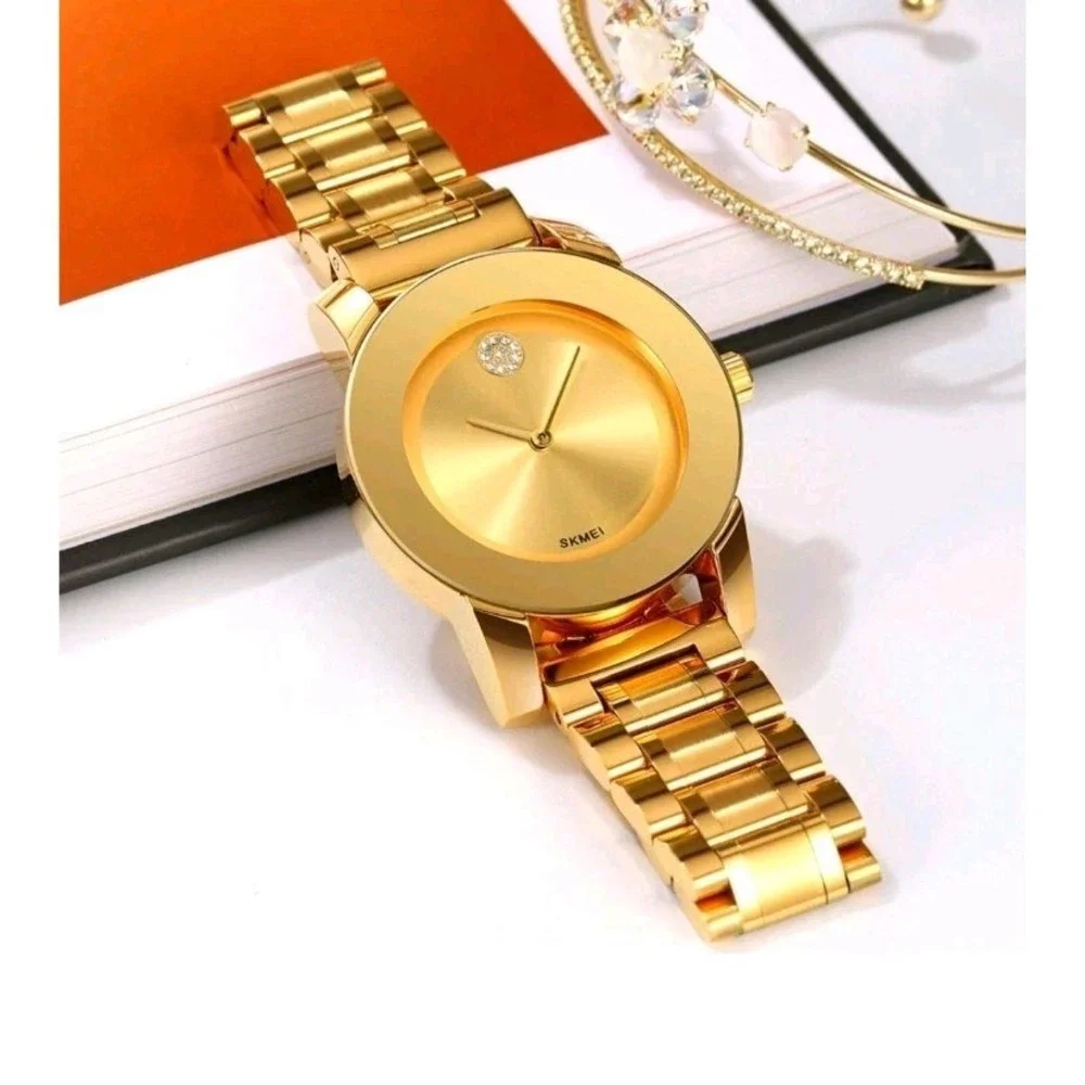 SKMEI‎ Unisex Simple Dial Full Steel Business Waterproof Quartz Wristwatch Watch